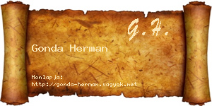 Gonda Herman névjegykártya